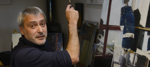 Escultor e pintor José Manuel Pateiro Guede, en Parada de Piñor.